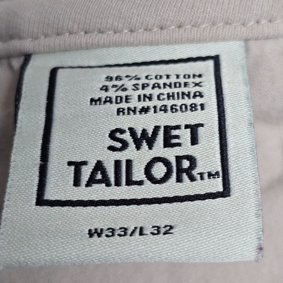 Swet Tailor pants Mens 33x32 (Fits 33x30) Beige Slim Performance Stretch‎ Golf - Picture 7 of 14